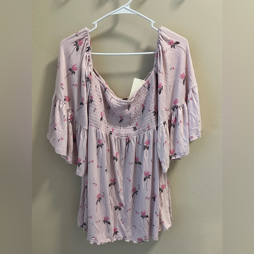 NWT Free People pink floral top M